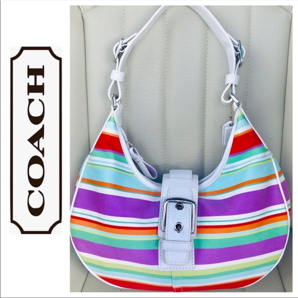 Coach Handbags - COACH Colorful White Shoulder Beautiful Handbag